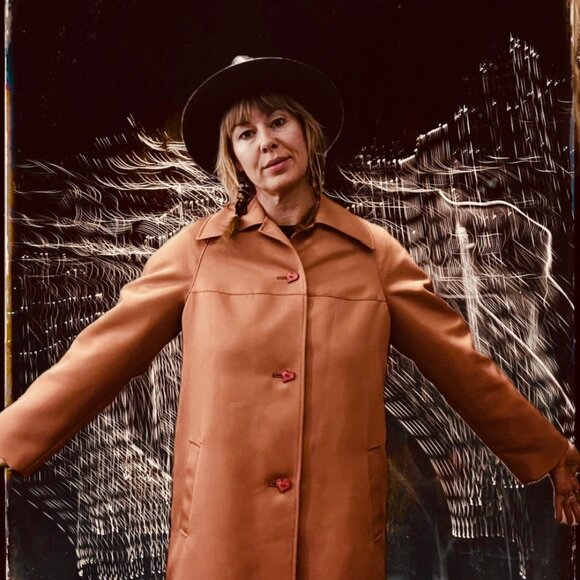 Valentines coat with heart buttons, Vintage Deer Tapestry Jacket - Picture 2 of 7